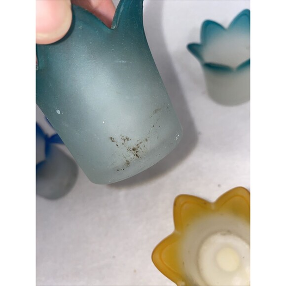 Party Lite Jewel Tulip Candle Holders Tealight Retired Frosted 5 Set spring - Picture 5 of 7